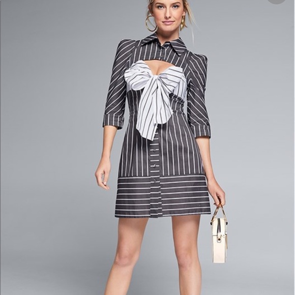 Striped Cut Out Shirt Dress - Picture 5 of 9
